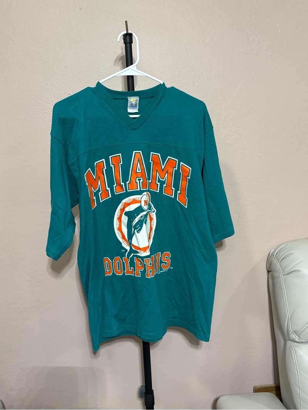 Vintage Miami Dolphins Shirt Mens Large Green NFL Football Competitor 90s